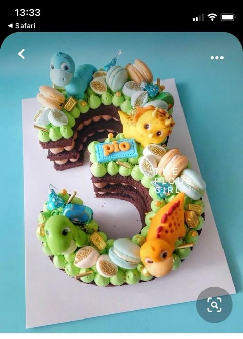 Dinosaur Cakes For Boys, Dino Birthday Cake, Number Birthday Cakes, Cake Designs For Kids, Instagram Number, Dinosaur Birthday Party Decorations, Dino Cake, Dinosaur Birthday Cakes, Cream Tart