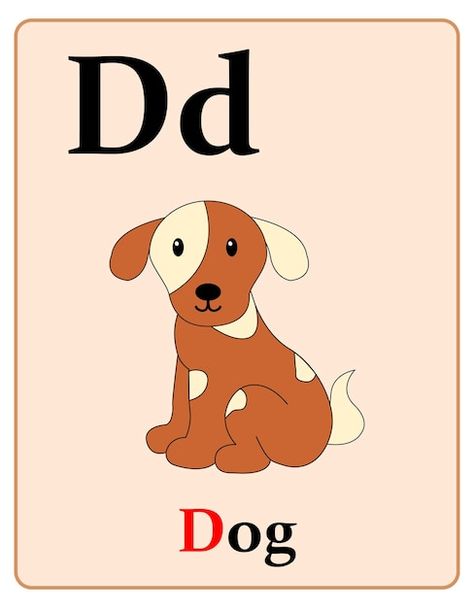 Alphabet flashcard with letter d for dog | Premium Vector #Freepik #vector #alphabet-letter #flash-card #alphabet-tracing #alphabet-background D For Dog, Letter Flashcards, Vector Alphabet, Letter D, Letter B, Lettering Alphabet, Premium Vector, Google Images, Coloring Pages