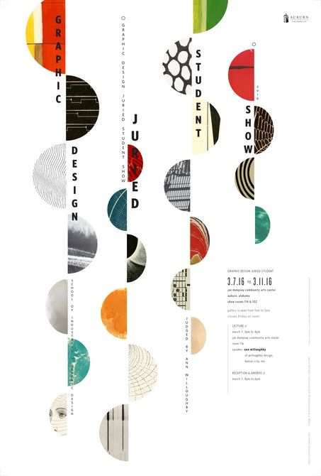 2016 Auburn Graphic Design Student Show Poster - Graphis Poster Design Composition, Student Exhibition Poster, Fashion Exhibition Poster Design, Poster Art Exhibition Graphic Design, Art Show Poster Design, Celebration Graphic Design, Japan Graphic Design Poster, Art Exhibition Poster Design, Art Show Poster