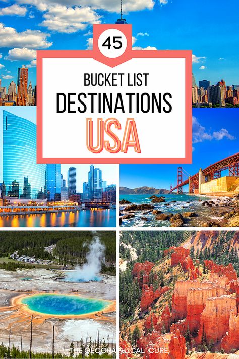 Must Go Places In Us, 50 State Bucket List, Best Vacation Spots In The Us, Bucket List Travel United States, Summer Vacation Ideas In The Us, Places To See In The United States, Best Places To Travel In Us, Places To Visit In The Us, Vacation Spots In United States