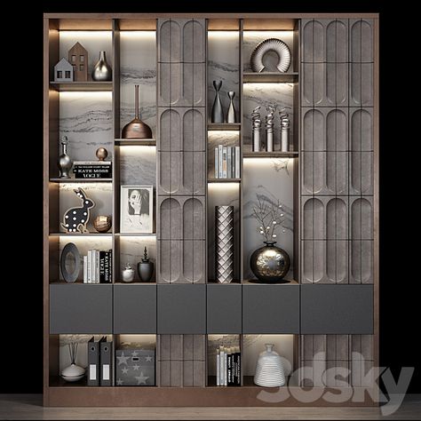 Luxury Crockery Unit Design, Display Units Living Room, Display Unit Design, Partitions Ideas, Wooden Wall Partition, Modern Display Cabinet, Partition Cabinet, Luxury Bookcase, Restaurant Table Design