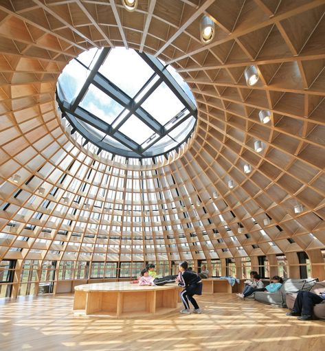 HDD's yurt-like visitor center blends into the vast landscape of mongolian grasslands Yurt Architecture, Mongolian Architecture, Visitor Center Architecture, Visitor Center Design, Vast Landscape, Circular Buildings, Dome Structure, Events Center, Library Architecture