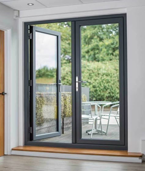 Sunroom Doors Exterior, Glass French Doors Exterior, Modern French Doors Exterior, Glass Back Doors Exterior, Upvc Doors And Windows, Windows Design Modern, Upvc Window Design Modern, Patio Double Doors, Upvc Doors Design