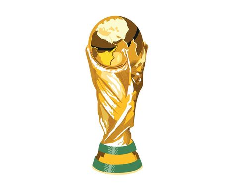 Trophy Mondial Fifa World Cup Football Gold Symbol Champion Vector Abstract Design Illustration Messi Illustration Art, World Cup Illustration, Stickers Argentina, World Cup Stickers, Soccer Awards, Gold Symbol, Lol Doll Cake, World Cup Football, Fifa 2022