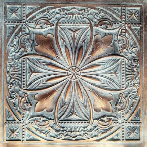 Sample of Faux Tin Ceiling Tile for Dropped Ceiling, Glue Up, or 3D Wall Decor. Easy DIY Installation. - Etsy Plastic Ceiling Tiles, Decorative Ceiling Panels, Faux Tin Tiles, Styrofoam Ceiling Tiles, Covering Popcorn Ceiling, Pvc Ceiling Tiles, Faux Tin Ceiling, Faux Tin Ceiling Tiles, Copper Tiles