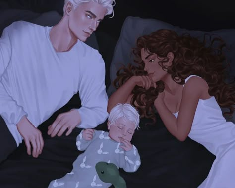 Harry Potter Fan Fic, Slytherin Gryffindor, Ron Weasley Hermione Granger, Draw Aesthetic, Draco Malfoy Fanart, Dramione Fan Art, Family Cute, Draco And Hermione, Fantasy Couples