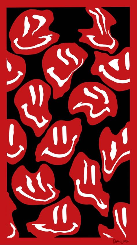 Red Smiley Face Wallpaper, Red Cartoon Wallpaper, Foto Preppy, Pink And Red Wallpapers, Red Colour Wallpaper, Diy Shirt Printing, Red And White Wallpaper, College Wallpaper, Red Wallpapers