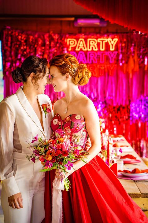 Bright and Bold Maximalist Wedding Shoot · Rock n Roll Bride Rock N Roll Bride Magazine, Colour Personality, Maximalist Wedding, Married At First Sight, Hippie Wedding, Two Brides, Editorial Shoot, Dare To Dream, Rock N Roll Bride