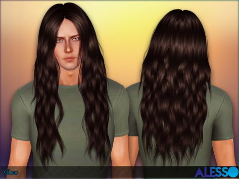 Alesso - Glow (Male) Sims 3 Male Hair, Long Messy Hair, Long Curly Hair Men, Sims 4 Hair Male, Cc Hair, Sims Clothes, Hair Male, Mens Facial Hair Styles, Male Hair