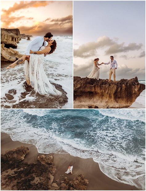 Florida Elopement Ideas, Florida Elopement Destinations, Florida Beach Elopement, Elope In Florida, Beach Elopement Pictures, Tropical Elopement, Beach Elopement Ideas, Best Beach In Florida, Jupiter Beach