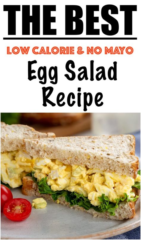 Low Cal Egg Salad, Egg Salad Low Calorie, Low Calorie Egg Muffins, No Mayo Egg Salad, Bariatric Egg Salad, Low Fat Egg Salad, Egg Salad Recipe No Mayo, Low Calorie Egg Salad, No Mayo Egg Salad Recipe