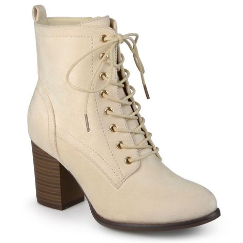 Granny Boots, Block Heel Ankle Boots, Lace Up Booties, Block Heel Boots, Heel Ankle Boots, Suede Lace, Journee Collection, Heels Boots, Suede Booties