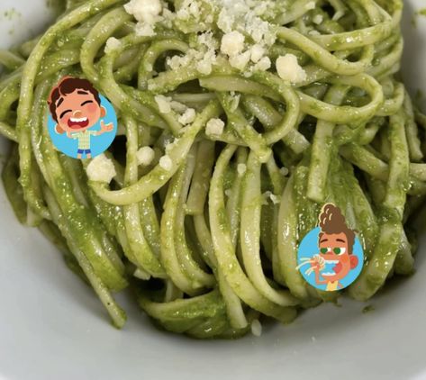 Trenette al Pesto Inspired By Pixar's Luca - justJENN recipes justJENN recipes Trenette Al Pesto, Purple Cauliflower, Lucky Food, Chicken Cutlets, Pixar Movies, Pesto Pasta, Pine Nuts, Fresh Basil, How To Cook Pasta