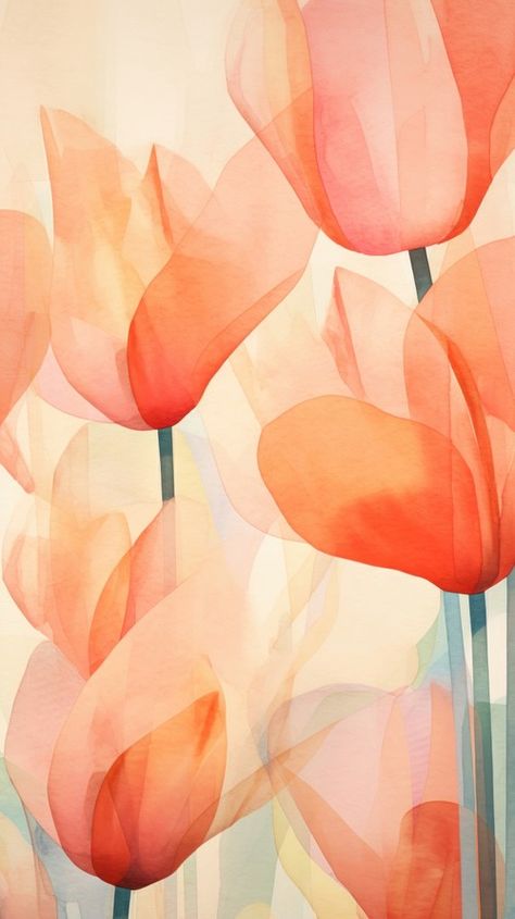 Tulip garden painting flower petal. | Premium Photo Illustration - rawpixel Garden Art Painting, Tulip Garden, Wallpaper Texture, Tree Textures, Wallpaper Mobile, Tulips Garden, Ballet Photos, Painting Flower, Watercolor Flower Art