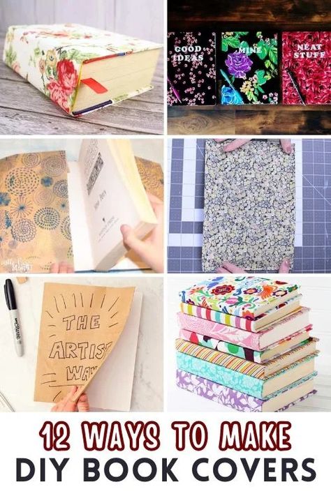 Protect your books with style with these 12 quick and easy DIY book cover tutorials. Curated by Arty Crafty Crew. Covering A Book With Paper, Diy Paper Bag Book, Diy Book Covers, Paper Bag Book Cover, Diy Book Cover, Make A Book Cover, Paper Book Covers, Book Cover Art Diy, Book Cover Diy