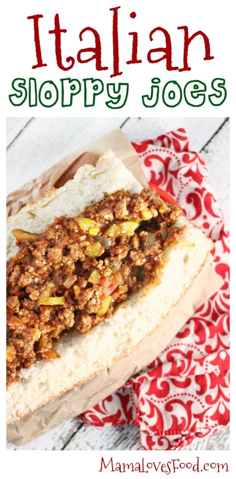 Italian Sloppy Joes Recipe Sloppy Joe Recipes, Italian Sloppy Joes, Recipes Italian, Sloppy Joes Recipe, Night Food, Sloppy Joe, Sloppy Joes, Wrap Sandwiches, Italian Dishes