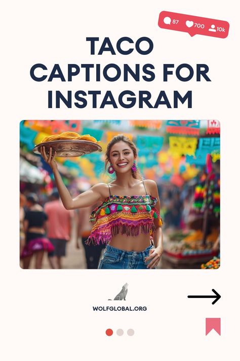 Smiling woman holding a platter of tacos, with "Taco Captions for Instagram" text above.
A graphic with playful taco-related phrases checked off and a CTA button for more.
Promotional graphic for Instagram engagement pod with a happy woman using a laptop. Taco Phrases, Mexican Captions, Halloween Captions, Taco Sauce, Crave You, Secret Sauce, Captions For Instagram, Double Tap, Instagram Captions