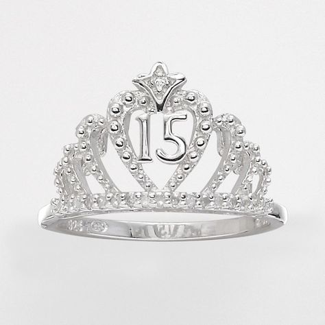 Precious Moments Sterling Silver Diamond Accent "15" Quinceanera Crown... ($61) ❤ liked on Polyvore Quinceanera Rings, Quince Rings, Quinceñera Ideas, 15 Quinceanera, 15 Ring, Quinceanera Accessories, Crown Rings, Quinceanera Jewelry, Quinceanera Crown