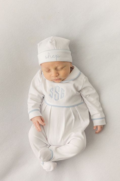 Baby Boy Coming Home Outfit Monogrammed Boy Romper Sk - Etsy Baby Coming Home Outfit Boy, Newborn Boy Outfits Coming Home, Coming Home Outfit For Boy, Baby Boy Hospital Outfit, Baby Boy Going Home Outfit, Newborn Pictures Boy, Coming Home Outfit Boy, Baby Boy Coming Home Outfit, Twin Baby Boys