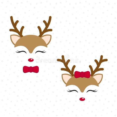 Cute Reindeer Clipart, Merry Christmas Cartoon, Christmas Cartoon Characters, Deer Cartoon, Bow Vector, Cute Nose, Cute Deer, Cute Reindeer, Boys Bow Ties