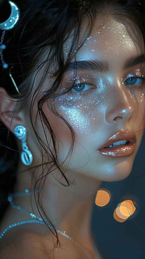 Cosmic Makeup, Mystical Makeup, Siren Makeup, Seasonal Makeup, Water Shoot, Mermaid Core, Ethereal Makeup, Mermaid Aesthetic, Fairy Makeup