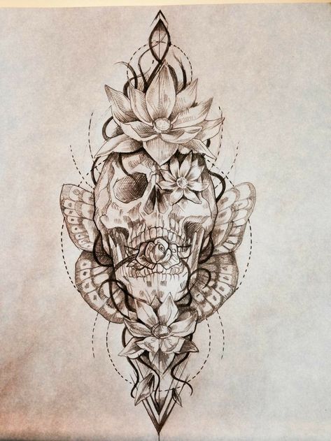 Lotus Flower Tattoo Ideas, Mandala Arm Tattoo, Tato Mandala, Lotusblume Tattoo, Skull Tattoo Flowers, Flower Tattoo Ideas, Kunst Tattoos, Illustration Tattoo, Marvel Tattoos