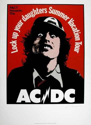 AC/DC Lock Up Your Daughters Rock N Roll Art, Bon Scott, Brian Johnson, Music Festival Poster, Angus Young, Musica Rock, Rock And Roll Bands, Lock Up, Rock N’roll