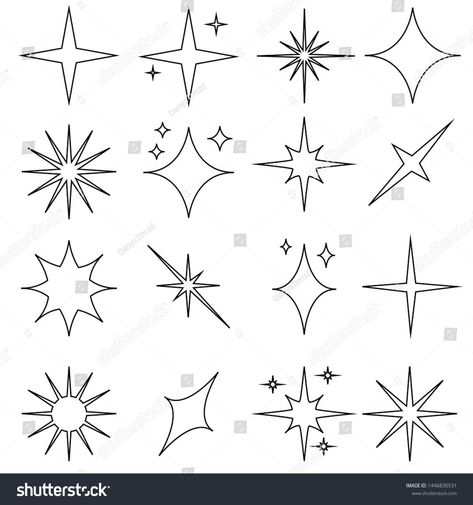 Tattoo Accents, Balance Tattoos, Sparkles Drawing, Shine Drawing, Shooting Star Drawing, Sparkle Drawing, Sparkle Vector, Tattoos Sunflower, Sparkle Logo