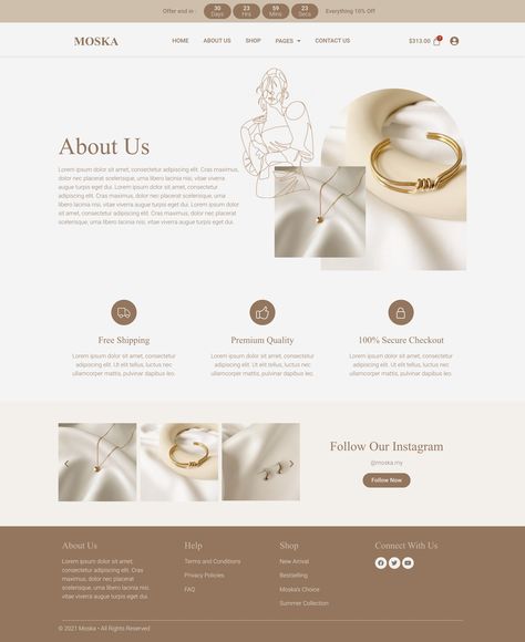 Moska - Fashion Jewelry Store WooCommerce Elementor Pro Template Kit Shopify Jewelry Website Design, Jewelry Website Design Inspiration, Jewelry Website Design, Jewelry Websites, Accessories Website, Timeline Design, Jewerly Designs, Website Ideas, Jewelry Website