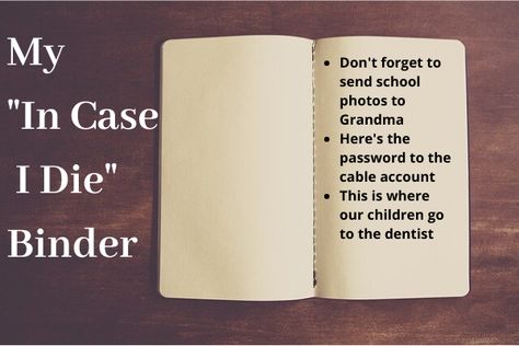 My "In Case I Die" Binder: Important (and Neurotic) Info Estate Planning Checklist, Emergency Binder, Household Binder, Military Mom, Monthly Expenses, Life List, Emergency Plan, When I Die, Planning Checklist