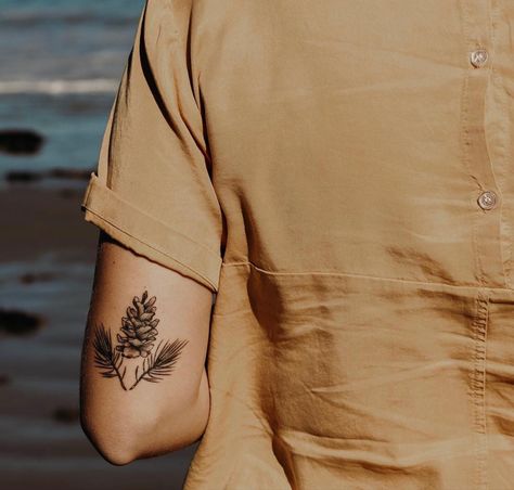 Pine Tattoo, White Pine Cone, Maine State, Branch Tattoo, Boho Tattoos, Special Tattoos, Mushroom Tattoos, Doodle Tattoo, Modern Tattoos