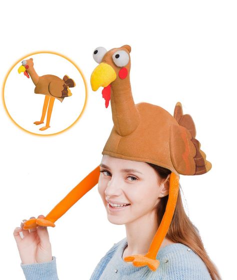 [ADVERT] One Size Funny Thanksgiving Turkey/Gobbler Hat features a Plush Brown Full Bodied Turkey Hat with Long Yellow Legs Hanging Down and Long Neck. Made of Durable 100% Polyester Fabric, Cotton Blend. Superior Quality, Highly Recommend Hand Wash, One Size Fits all Adults and Kids!! Perfect for Thanksgiving Holiday Turkey Puppets Decorations Hats, Home and House Thanksgiving Event, Home Interior Piece, Costume Accessories, Animal Lovers, Seasonal Turkey and Leaves November Theme Party, Festiv Thanksgiving Accessories, Thanksgiving Party Favors, Turkey Hat, Holiday Turkey, Turkey Trot, Dresses Dinner, Starting Line, Thanksgiving Party, Thanksgiving Parties