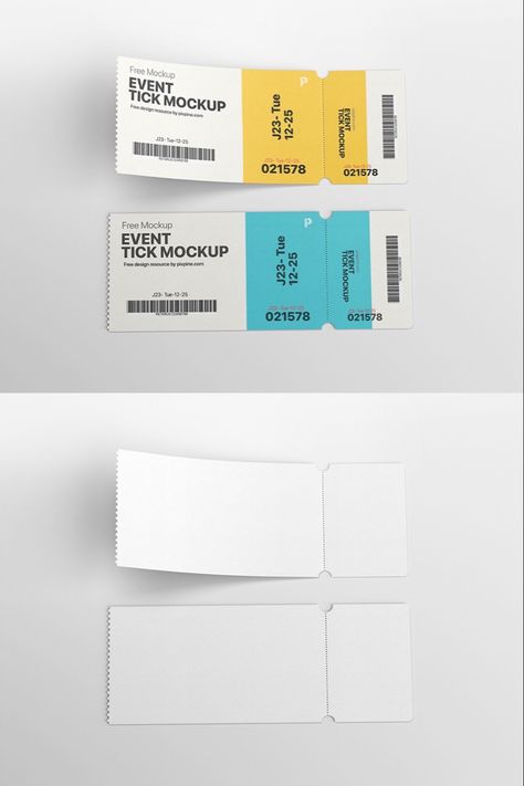 What if someone offers you a free ticket for a movie or music concert, isn’t it sound great? At least we can offer you a free event ticket mockup so you keep your focus on other branding designs, this free voucher mockup PSD template presents two event tickets that are super easy to edit. #free #mockup #branding #event #ticket #cinema #deaign #concert #movie #print #psdmockup #psdtemplate #photoshop Movie Ticket Invitations Template, Cinema Ticket Design, Bus Stop Advertising, Ticket Mockup, Ticket Cinema, Movie Ticket Invitations, Ticket Design Template, Restaurant Menu Card, Cinema Design