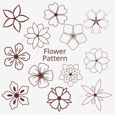 Single Flower Sketch, Flower Petal Shapes, Five Petal Flower Drawing, 5 Petal Flower Drawing, Flower Pedals Drawings, How To Draw Petals, Flower Petals Drawing, Petals Drawing, Doll Patterns Free Sewing