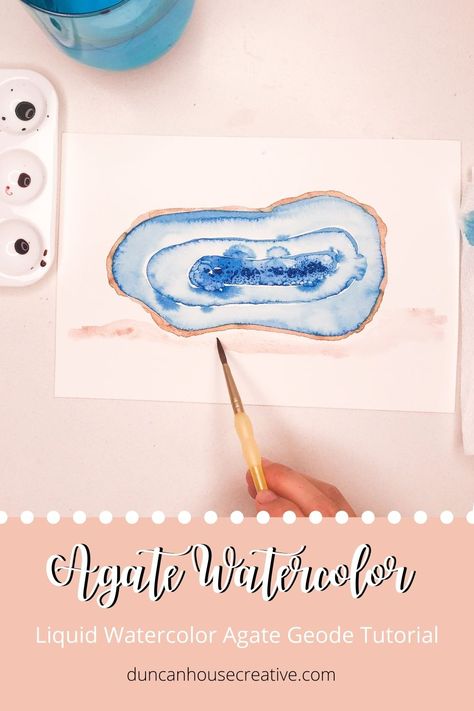 Geode Tutorial, Easy Watercolor Tutorial, Tutorial Painting, Watercolor Tutorial, Liquid Watercolor, Art Camp, Aesthetic Rooms, Easy Watercolor, Agate Geode