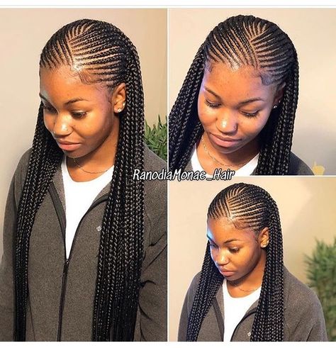 Cornrows With Box Braids, Latest Hair Braids, Cornrows Natural Hair, Lemonade Braids Hairstyles, Cornrows Braids For Black Women, Short Box Braids Hairstyles, Braided Hairstyles For Black Women Cornrows, Big Box Braids Hairstyles, Feed In Braids Hairstyles