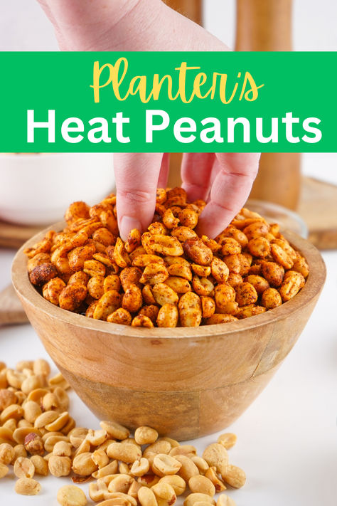 Planters Heat Peanuts are a deliciously spicy snack made with simple ingredients. They make for the perfect crunchy treat on road trips! Fans of Planters Heat Peanuts are sure to enjoy these flavorful spicy nuts—perhaps even more than the original! Raw Peanuts Recipes Snacks, Seasoned Peanuts Recipes, Hot Peanuts Recipe, Smoked Peanuts Recipe, Peanut Recipes Snacks, Spicy Peanuts Recipe, Football Sunday Food, Thanksgiving Recipes Side Dishes Veggies, Spiced Nuts Recipe