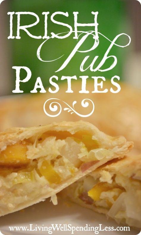 Irish Pub Pasties Pasties Recipes, Irish Cooking, Irish Dishes, Irish Cuisine, Scottish Recipes, St Patricks Day Food, Vegetarian Cabbage, Pub Food, Irish Recipes