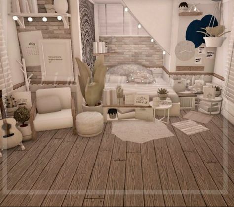 CREDITS::: audrey::: Once again not mine go follow her btw this is super cute and I think its a cute thing to build Bloxburg Small Bedroom Ideas Aesthetic, Bloxburg White Bedroom Ideas, Cottage Core Aesthetic Bloxburg House, Bloxburg Cottage Core Bedroom Ideas, Cozy Bloxburg House Interior, Bloxburg Reading Area, Bloxburg Boho Bedroom, Bloxburg Entryway Ideas Aesthetic, Bloxburg Bedroom Master