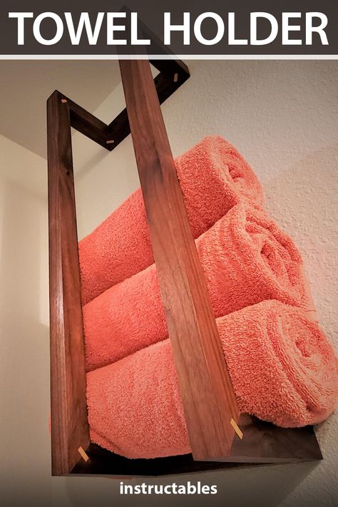 Wood Bathroom Towel Holder, Diy Wooden Towel Holder, Wood Towel Rack Bathroom Diy, Diy Wall Towel Holder, Wooden Blanket Holder, Diy Wooden Towel Rack, Wooden Towel Holder Bathroom, Wood Blanket Holder, Modern Bathroom Towel Holder