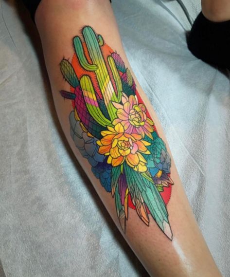 Southwest Tattoo, Succulent Tattoos, Tatted Girl, Crystals Tattoo, Cactus Tattoos, Geometric Succulent, Desert Tattoo, Succulent Tattoo, Flamingo Tattoo