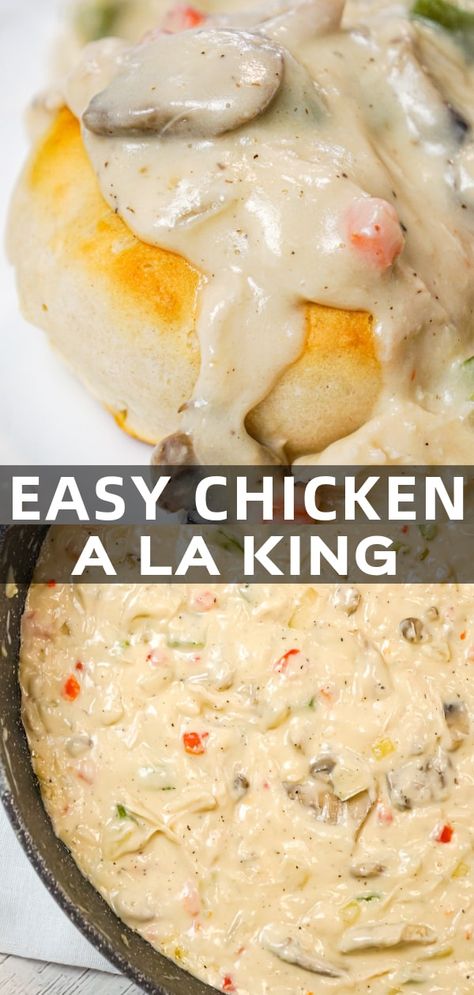 Homemade Chicken A La King, Chicken Ala King Easy, Chicken Al King Recipes Simple, Crockpot Chicken Ala King, Chicken Alla King Recipe, Chicken Ala King Recipes Easy Crockpot, Chicken A La King Recipes Easy, Chicken Aka King, Chicken Ala King Recipes Easy