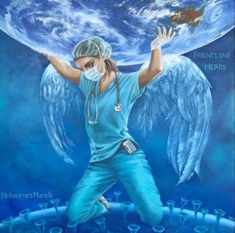 Female Doctor Art, Medical Artwork, Doctor Art, Art Competition Ideas, Nurse Art, Gcse Art Sketchbook, Female Doctor, Art Competitions, Angel And Devil