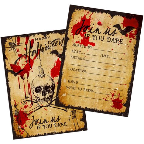 PRICES MAY VARY. Halloween Party Invitation Cards: Scary Skull, Bat, Spider Design Envelopes Included: 12 Sets with 12 Cards Each for Sending Invitations Card Stock Material: Eco-Friendly, Durable, Smooth Surface Perfect Size: 5 x 7 Inch Cards Fit Well in Envelopes Impress Your Guests: Customizable with Your Party Details FLYAB Halloween Party Invitation Cards for Kids Adults 12pcs Halloween Invitations Cards with Envelopes Scary Skull Halloween Invites for Birthday Baby Shower Halloween Party F Halloween Invites, Halloween Invitation Card, Baby Shower Halloween, Halloween Birthday Party Invitations, Scary Skull, Horror Party, Halloween Birthday Invitations, Halloween Clown, Halloween Party Invitation