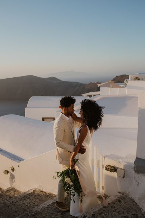 Santorini Elopement, Groomsmen Outfit, Wedding Fotos, Dinner Party Outfits, Black Love Couples, Black Bride, Elopement Inspiration, Junebug Weddings, Elope Wedding