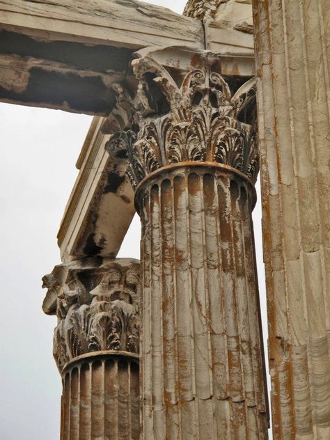 Temple of Olympian Zeus Architecture Antique, Greek Temple, Ancient Greek Architecture, Greek History, Classical Architecture, Art Antique, Ancient Architecture, Heroes Of Olympus, Machu Picchu