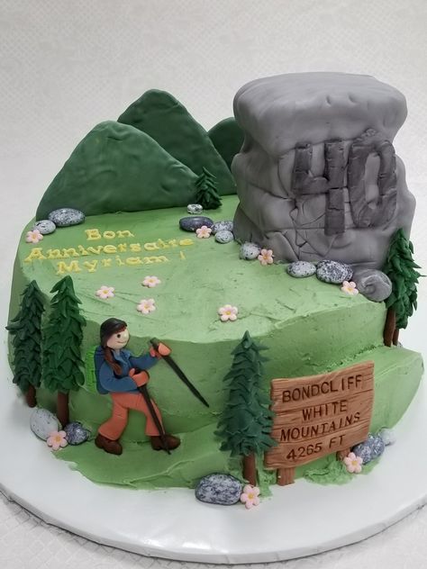 Mountain Themed Birthday Cake, Mountain Cake Birthday, Hiking Cake, Hiking Themed Cake, Hiking Birthday Cake, Hiking Cake Ideas For Men, Outdoorsy Cake Ideas, Hiking Cake Ideas, Mountain Cake Ideas Birthday