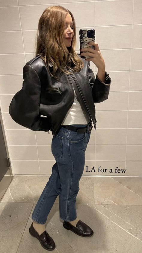 Courtney Grow, Double Vision, Leather Jacket Style, Twin Mom, Wardrobe Edit, Kaia Gerber, Designer Items, 가을 패션, Outfit Inspo Fall