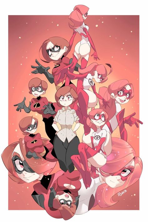 Elastigirl | The Incredibles | Know Your Meme Anime Version, Superhero Art, Disney And Dreamworks, Cartoon Art Styles, Disney Art, Girl Cartoon, Dreamworks, Character Design Inspiration, Character Concept