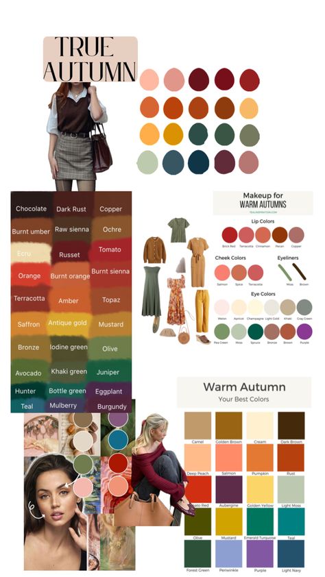 Deep Autumn Palette, Autumn Color Palette Fashion, My Color Palette, Deep Autumn Color Palette, Deep Autumn, Dark Autumn, Seasonal Color Analysis, Colors For Skin Tone, Colored Eyeliner